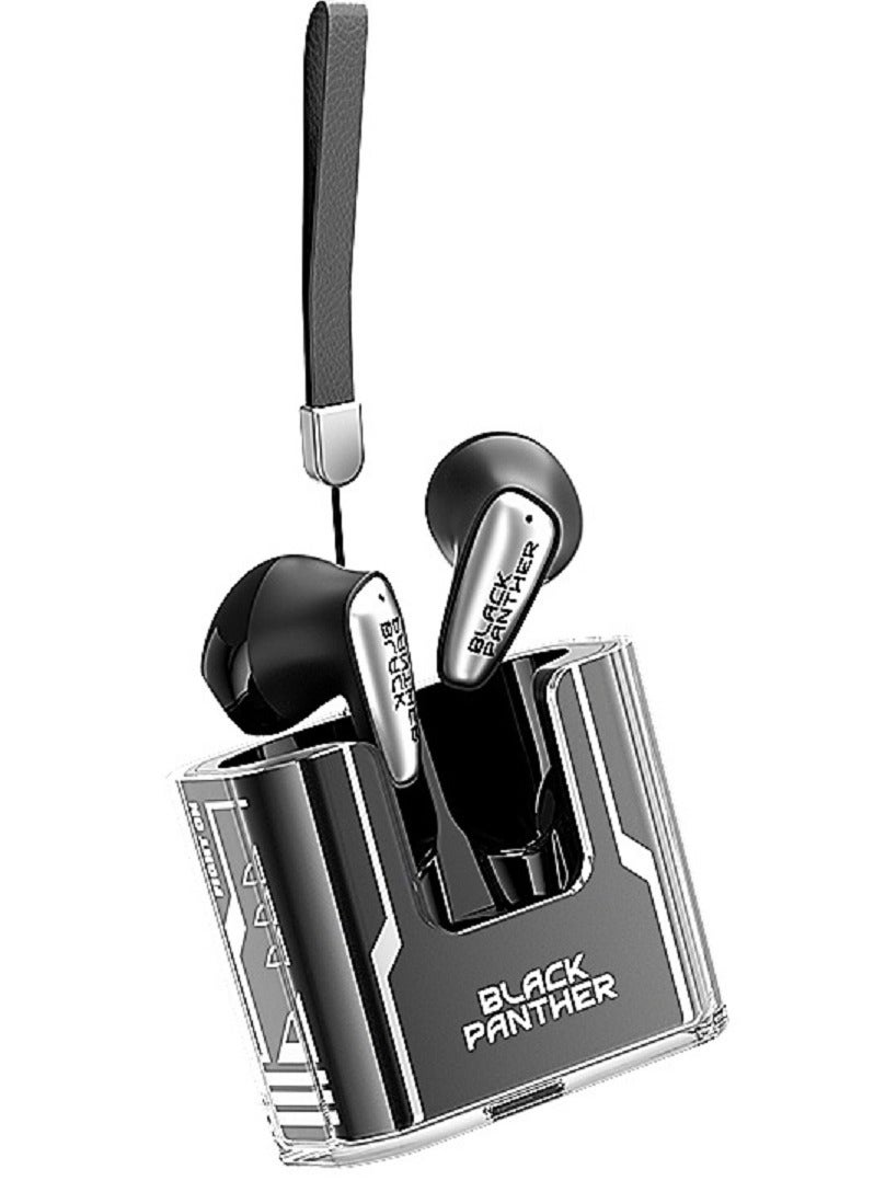 Black Panther Classic Earbuds Black Panther Bluetooth Headphones, Sports Games Headset, 13mm Speakers, Long Life Battery, Digital Display, Lightweight and comfortable, HiFi Sound, Bluetooth 5.3, IPX5 Water Resistance, Sweat Resistance, Dust Resistance - Image 1